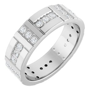 14K White Gold 1/4 CTW Natural Diamond Accented Eternity Band