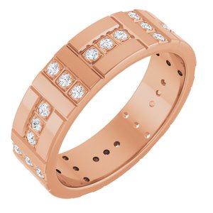 14K Rose Gold 1/4 CTW Natural Diamond Accented Eternity Band