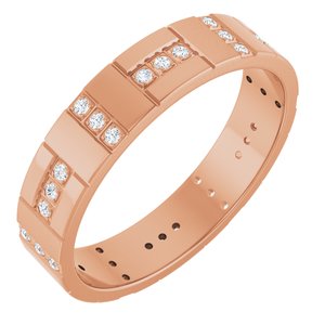 14K Rose Gold 1/4 CTW Lab-Grown Diamond Accented Eternity Band