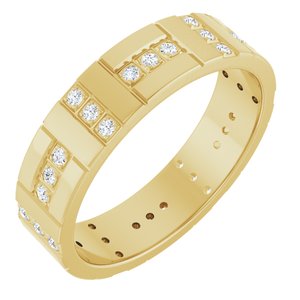 14K Yellow Gold 1/4 CTW Lab-Grown Diamond Accented Eternity Band