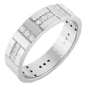 14K White Gold 1/4 CTW Natural Diamond Accented Eternity Band