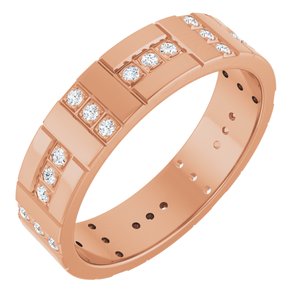 14K Rose Gold 1/4 CTW Natural Diamond Accented Eternity Band