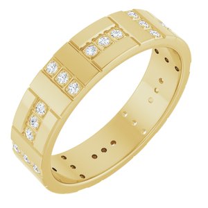 14K Yellow Gold 1/4 CTW Lab-Grown Diamond Accented Eternity Band