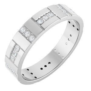 14K White Gold 1/4 CTW Natural Diamond Accented Eternity Band