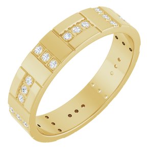14K Yellow Gold 1/4 CTW Lab-Grown Diamond Accented Eternity Band