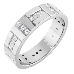 14K White Gold 1/4 CTW Natural Diamond Accented Eternity Band