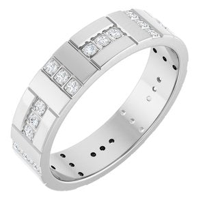 14K White Gold 1/4 CTW Natural Diamond Accented Eternity Band