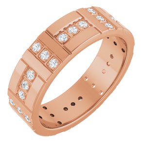 14K Rose Gold 1/4 CTW Natural Diamond Accented Eternity Band