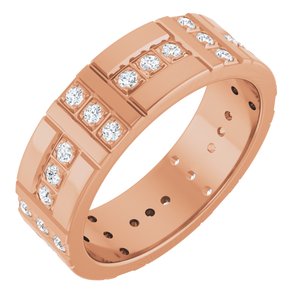 14K Rose Gold 1/4 CTW Lab-Grown Diamond Accented Eternity Band