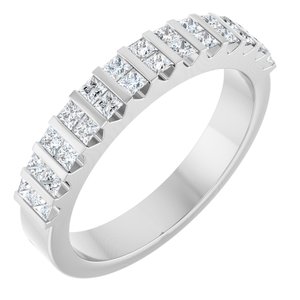 14K White Gold 1/2 CTW Natural Diamond Anniversary Band