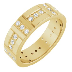 14K Yellow Gold 1/4 CTW Lab-Grown Diamond Accented Eternity Band