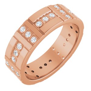 14K Rose Gold 1/4 CTW Lab-Grown Diamond Accented Eternity Band