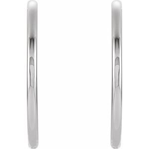 Platinum Hinged 38.75 mm Hoop Earrings