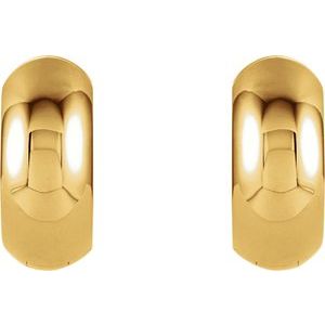 14K Yellow Gold Hinged 12.7 mm Hoop 
Earrings