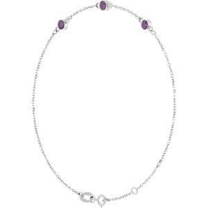 Sterling Silver Lab-Grown Alexandrite 6 1/2-7 1/2" Bracelet