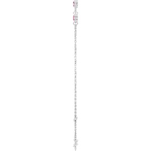 Sterling Silver Natural Pink Tourmaline 6 1/2-7 1/2" Bracelet