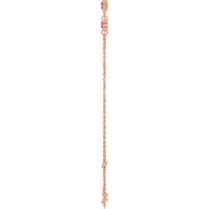 14K Rose Gold Lab-Grown Ruby Bezel-Set Three-Stone 6 1/2-7 1/2" Bracelet