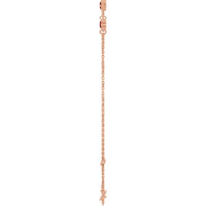 14K Rose Gold Natural Mozambique Garnet Bezel-Set Three-Stone 6 1/2-7 1/2" Bracelet