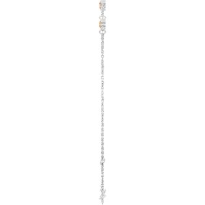 14K White Gold Natural Citrine Bezel-Set Three-Stone 6 1/2-7 1/2" Bracelet