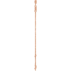 14K Rose Gold Natural White Sapphire Bezel-Set Three-Stone 6 1/2-7 1/2" Bracelet