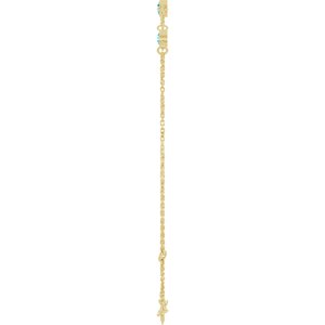 14K Yellow Gold Natural Aquamarine Bezel-Set Three-Stone 6 1/2-7 1/2" Bracelet