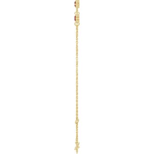 14K Yellow Gold Natural Mozambique Garnet Bezel-Set Three-Stone 6 1/2-7 1/2" Bracelet