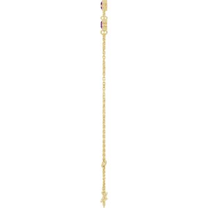14K Yellow Gold Natural Amethyst Bezel-Set Three-Stone 6 1/2-7 1/2" Bracelet