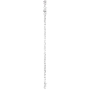 14K White Gold Lab-Grown Alexandrite Bezel-Set Three-Stone 6 1/2-7 1/2" Bracelet