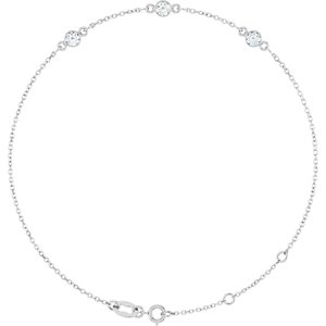 Sterling Silver Natural Diamond 6 1/2-7 1/2" Bracelet