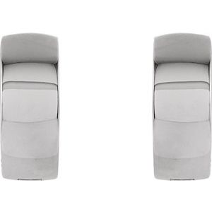 Platinum 14 mm Hinged Hoop Earrings
