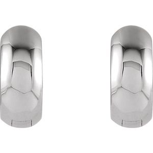 Platinum Hinged 12.7 mm Hoop 
Earrings