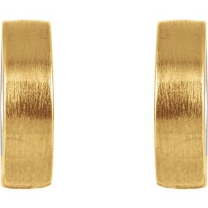 14K Yellow/White Gold Hinged 14.5 mm Hoop Earrings