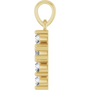14K Yellow Gold 1/4 CTW Natural Diamond Cross Pendant