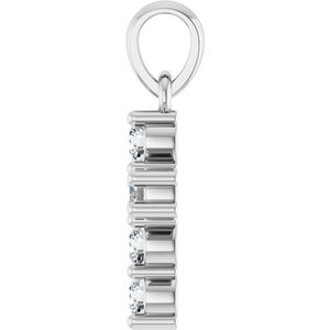Platinum 1/4 CTW Lab-Grown Diamond Cross Pendant