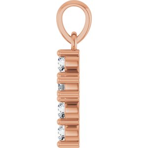 14K Rose Gold 1/4 CTW Natural Diamond Cross Pendant