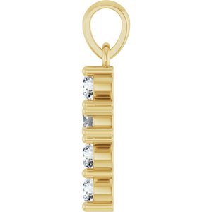 14K Yellow Gold 1/3 CTW Natural Diamond Cross Pendant