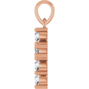 14K Rose Gold 1/3 CTW Lab-Grown Diamond Cross Pendant