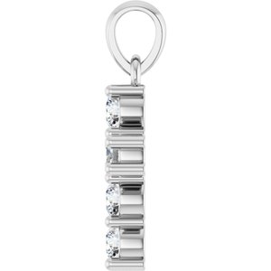Platinum 1/3 CTW Natural Diamond Cross Pendant