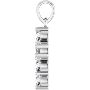 Platinum 1/2 CTW Natural Diamond Cross Pendant