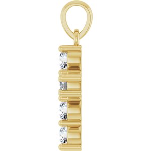 14K Yellow Gold 1/2 CTW Natural Diamond Cross Pendant
