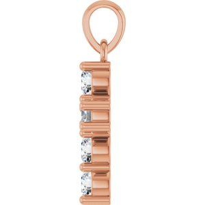 14K Rose Gold 1/2 CTW Natural Diamond Cross Pendant