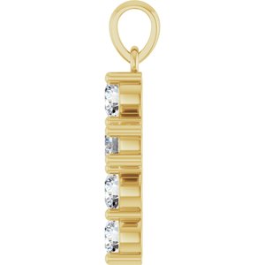 14K Yellow Gold 3/4 CTW Lab-Grown Diamond Cross Pendant