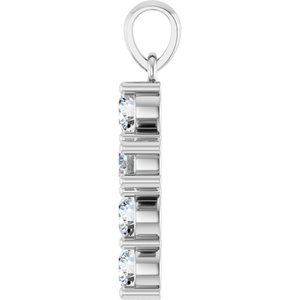 Platinum 3/4 CTW Lab-Grown Diamond Cross Pendant