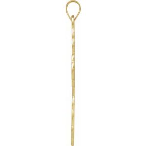 14K Yellow Gold 32x21 mm Orthodox Cross Pendant