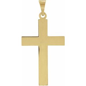 14K Yellow Gold 29.4x14 mm Cross Pendant