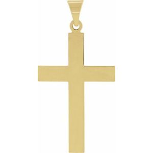 18K Yellow Gold 36.8x18 mm Cross Pendant