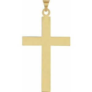14K Yellow Gold 49.4x25 mm Cross Pendant