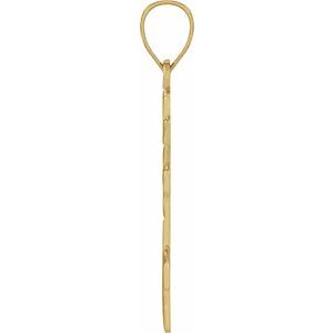 14K Yellow Gold 20x10 mm Orthodox Cross Pendant