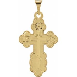 14K Yellow Gold 19x13 mm Orthodox Cross Pendant