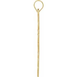 14K Yellow Gold 26x17 mm Orthodox Cross Pendant